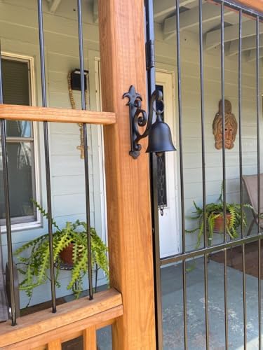 Vintage Cast Iron Dinner Bell as Entry Door Bell, Outside Hanging Decor or Indoor Decoration Wall Antique Farm and Front Gate Bell, Jet Black - Image 4