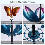 hogardeck Large Wind Spinners Outdoor, 77.6" Metal Butterfly Tulip Wind Spinner with Heavy-Duty Stakes, Multi-Color 360° Rotating Wind Sculptures Kinetic Yard Art for Home Garden Lawn Patio Decor - Image 4