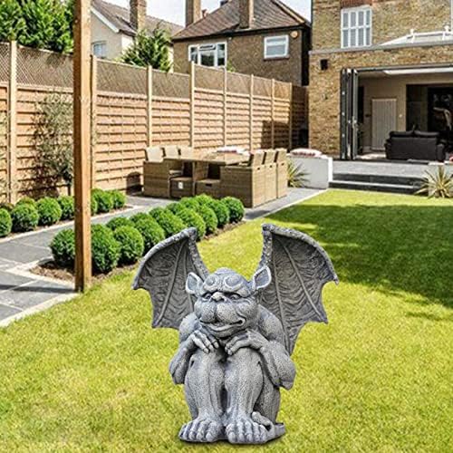 Gargoyle Gothic Statue, Polyresin Yard Flower Decor Sculpture, Indoor Outdoor Office Lawn Desktop Decorations (Squat) - Image 4
