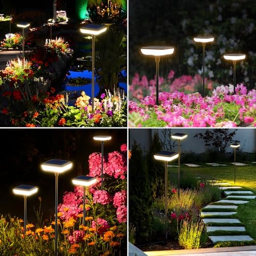 Solar Lights Outdoor Pathway 8 Pack IP65 Waterproof 31" Solar Garden Lights 2 Heights Adjustable Auto On/Off Lasting 12H for Walkway Patio Lawn Path Yard Plants Flower Beds Landscape Decor - Image 7
