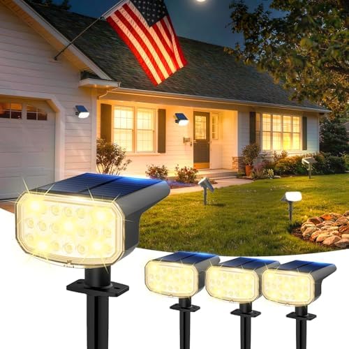 JEJOT Solar Spotlights Outdoor Waterproof with Focus Beam, 4 Pack by JEJOT