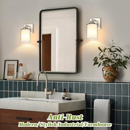 VerRon Set of 2 Wall Sconces for Bathroom, Modern Vanity Light Fixtures - Image 2