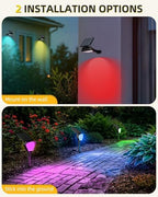 T-SUN Solar Lights Outdoor Waterproof, 6 Pack LED Solar Spot Lights, RGB - Image 5