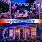 btfarm 4 Pack Red White and Blue Solar Fairy Lights - Image 6