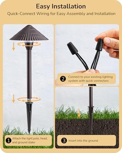 EDISHINE Low Voltage Landscape Lights, 5CCT Outdoor Walkway Lights 12 Pack - Image 6