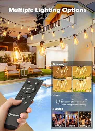 Brightown 78FT Solar String Lights Outdoor, 35+1 Shatterproof LED Bulbs - Image 2