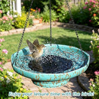 Ceramic Hanging Solar Bird Bath,Fountain Bird Bath Hanging for Outside - Image 5