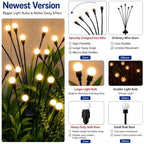 TONULAX Solar Garden Lights - Upgraded Solar Swaying Light, Sway by Wind, Outdoor Lights, Yard Patio Pathway Decoration, High Flexibility Iron Wire & Heavy Bulb Base, Warm White(10 Pack) - Image 3