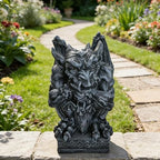 Relaxdays Gargoyle Gothic Figurine, H x W x D: 42 x 28 x 28 cm, Polyresin, UV-Resistant, Weatherproof Garden Decoration, Grey - Image 5