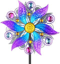 Violet Metal Wind Spinner Outdoor, Kinetic Yard Art with Stake by Jusimux