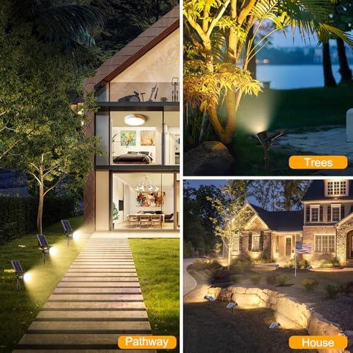 Solar Lights Outdoor Waterproof Spot Lights, Warm White 3 Pack - Image 5