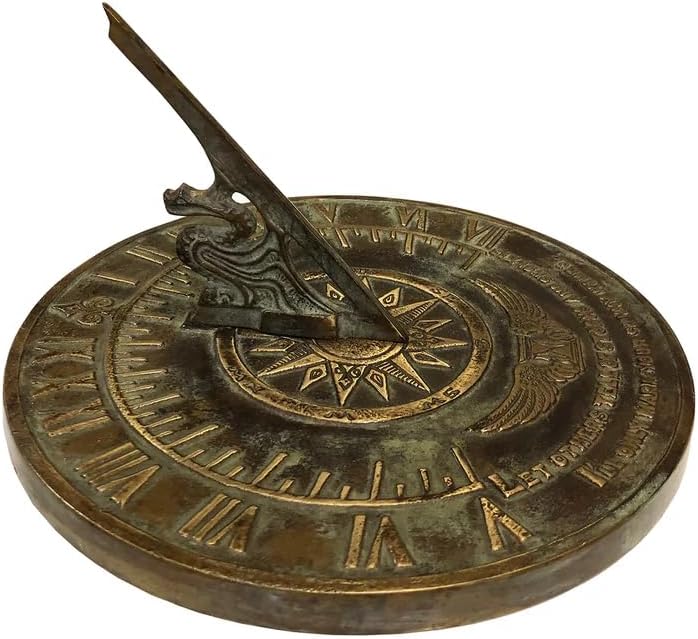 NauticalMart Colonial Sundial Solid Brass with Let Others Tell of Storms and Shower, I'll Only Mark Your Sunny Hours Sundial Outdoor Sundial Gift A Great Present for Friends, Couples, Parents - Image 3