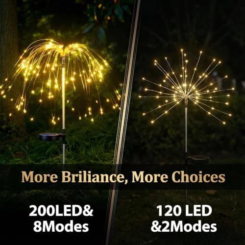4-Pack Solar Firework Lights for Outside Waterproof Garden Fairy Lights - Image 2