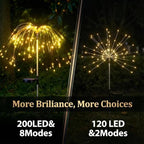 4-Pack Solar Firework Lights for Outside Waterproof Garden Fairy Lights - Image 2