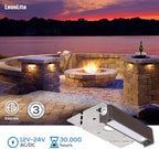 LEONLITE 8-Pack 4 Inch LED Hardscape Lighting, 1W/2W/3W, 2700K Soft White - Image 5
