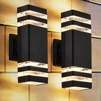 DASTOR 2 Pack Outdoor Wall Lights, Up and Down Porch Lights Outdoor Wall Mount Light Fixture, Aluminum Waterproof Exterior Lights for House Porch Garage by DASTOR