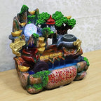 Wind Water Creative Decoration Statue,Resin Tabletop Water Fountain,Indoor and Outdoor Waterfall,Electric Portable Little Fake Mountain with Rotating Ball Decoration Gift-Flowing Water Swings 1 - Image 3