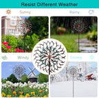 VEWOGARDEN 19" Dia Large Wind Spinner Outdoor with 6 Blades, Metal Kinetic Wind Sculptures & Spinners for Yard, Garden, Lawn Decorations - Image 5