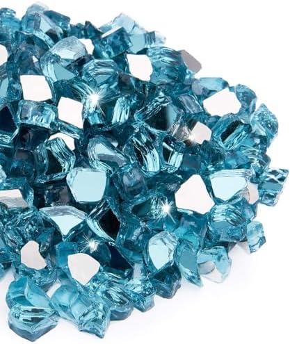 NUPICK 20 Pound Fire Glass, 1/2 Inch Reflective Fire Pit Glass by CreateAmazingChoice