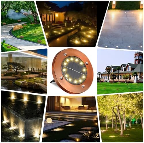 Solar Ground Lights Outdoor Waterproof Flat Garden Solar Disk Lights Floor - Image 7