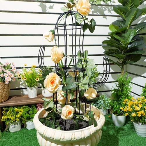 8”x28” Metal Obelisk Trellis for Climbing Plants & Garden Decor - Image 4