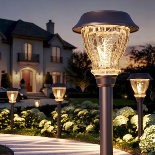 XMCOSY+ Solar Garden Lights Outdoor 6 Pack, Warm White Landscape Lighting by XMcosy