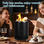 9.7 x 7.1 Inch Tabletop Fire Pit by AmazStove, Low Smoke Camping Stove for Outdoor Safe Burning Firepits, Fueled Pellets or Wood, Travel Bag Included (Black, 9.7 x 7.1 INCH) - Image 2