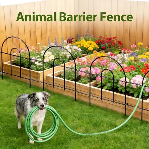 24in(H)×50ft(L) Green Decorative Garden Border Fence Total 35 Panels No Dig Metal Folding Fence Garden Edging Border Fence for Animal Barrier Fencing Flower Bed Yard Patio - Image 5