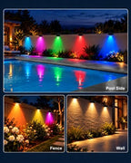 EGOBOO Solar Fence Lights Outdoor, 10 Modes RGB Color Changing & Warm White - Image 6