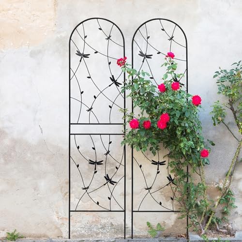 Garden Trellis for Climbing Plants Outdoor, 2-Pack 86" Metal Rustproof - Image 2