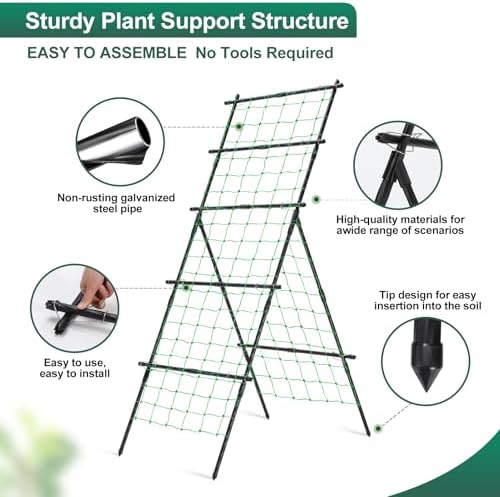 Cucumber Trellis A Frame Garden Trellis 31 x 26 x 75 in - Image 5