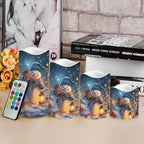 A Snowman Battery Operated Candles with Remote Christmas Decor LED Pillar Candles Color Cahnging Electric Candles LED Tea Lights Christmas Decorations for Home Living Room - Image 4