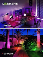 Leddictive 2 Pack RGB LED Flood Light 100W, 1000W Equivalent 10000 LM Outdoor Landscape Flood Lights with 2 Remote, IP66 Waterproof Outdoor Light for Christmas Party Stage Uplight Wall Wash - Image 6