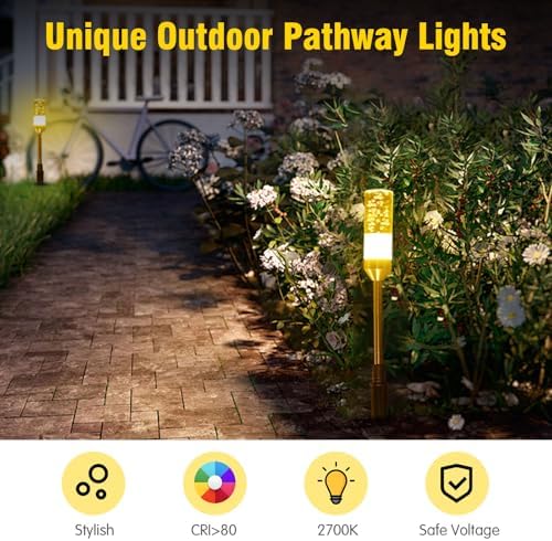 LED Pathway Lights, 4.8W 12V AC/DC Low Voltage Path Lights, 570 Lumen 6 Pack Extendable Outdoor Landscape Lighting IP65 Waterproof Garden Lights for Yard Walkway Driveway, 2700K - Image 3