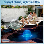 Floating Pond Fountain Pump with Remote RGB LED Lights & Filter Sponge - Image 4
