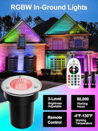 ZUCKEO Low Voltage Landscape Lighting RGB Well Lights Landscape LED In Ground Light, Outdoor Color Changing Landscape Lights, 12-24V Accent Spotlight for Yard Garden Pathway (20Pack with Connectors) - Image 2