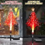 Baquler 6 Pack Solar Christmas Tree Garden Stake Lights Outdoor Waterproof Color Changing Christmas Lighted Yard Decorations Optical Fiber Xmas Pathway Lights for Lawn Patio Cemetery(Red, Green) - Image 5