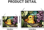 Chick Emerging from Nest in Spring Rectangular Stained Glass Suncatcher – Hanging Window Panel with Animal & Nature Scene – Vibrant Glass Art Gift for Wildlife, Fantasy, Nature Lovers vvIbID - Image 4