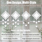 4Pack 8inch Sublimation Wind Spinner Blanks 3D Aluminum Metal Wind Sculpture Kinetic Spinners for Yard and Garden Indoor Art Ornaments Hanging Decoration (Rhombus) - Image 3