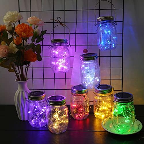 30LED Solar Mason Jar Lights, 8 Pack Jar Lid String Lights (No Jars), Waterproof Fairy Firefly Light for Garden, Patio, Outdoor, Yard, Lawn Decor(8 Colors) - Image 3