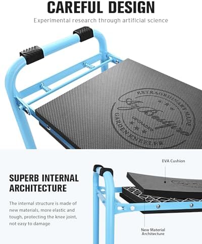 AZBESTPRO Garden Kneeler and Seat, Upgraded Foldable Heavy Duty Gardening Stool - Widened to 10" Stable Wear-Resistant Prevent Knee and Back Pain, Bench High-End 2 Large Tool Bags Gift for Men Women - Image 5