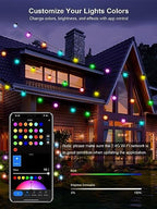 50ft RGB Outdoor String Lights Waterproof with 25 LED Dimmable Bulbs - Image 2