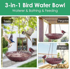 2 Pack Hanging Bird Bath for Outdoors, Metal Birds Feeder & Water Bowl - Image 6