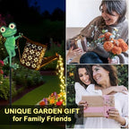 Solar Watering Can with Cascading Lights Outdoor Garden Decor, Frog Shaped Hook Gardening Gifts for Mom Women Grandma Birthday, Solar Lights for Garden Decorations Patio Yard Lawn Backyard - Image 4