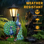 Solar Peacock Decor Outdoor, Garden Statue with Lantern - Image 6