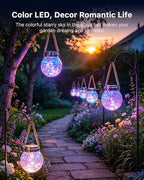 6 Pack Sun Power Cracked Glass Globe Lantern Hanging Color Lighting - Image 2