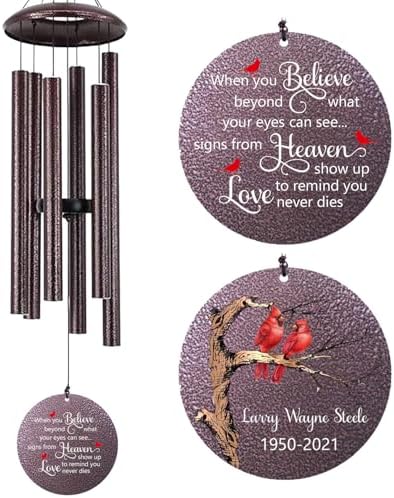 Personalized Wind Chimes, Cardinal Mourn Wind Chime by ExtrabilyOfficial