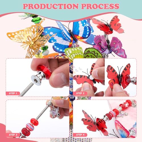 380Pcs Beaded Garden Stake,Butterfly Fairy Wand Decorative Stakes - Image 6