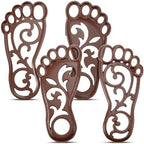 Hicarer 2 Sets Cast Iron Garden Stake Down Stepping Stones Feet Heavy Duty Footprint Stepping Mat Walking Stones for Garden Walkway Decor Cast Iron Flagstone Lawn Panel Walkway Landscaping Outdoor by Hicarer