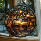 Cozy Forest Library Acrylic Suncatcher by AVAGAN